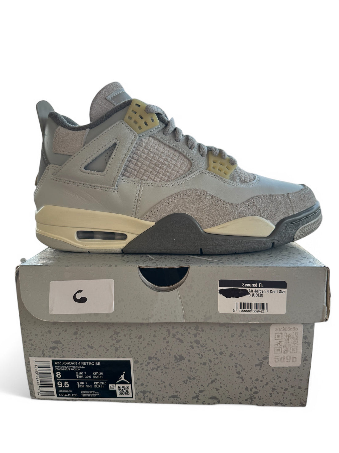 Jordan 4 Retro SE Craft Photon Dust Size 8 Man 9/10 Used like new